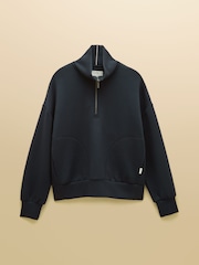 Joules Navy Soft Quarter Zip Sweatshirt - Image 7 of 7