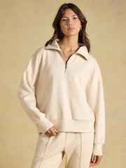 Joules Oatmeal Soft Quarter Zip Sweatshirt - Image 1 of 7