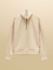 Joules Oatmeal Soft Quarter Zip Sweatshirt - Image 7 of 7
