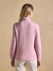 Joules Pink Quarter Zip Funnel Neck Sweatshirt - Image 2 of 7