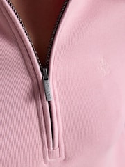 Joules Pink Quarter Zip Funnel Neck Sweatshirt - Image 3 of 7