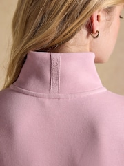 Joules Pink Quarter Zip Funnel Neck Sweatshirt - Image 6 of 7