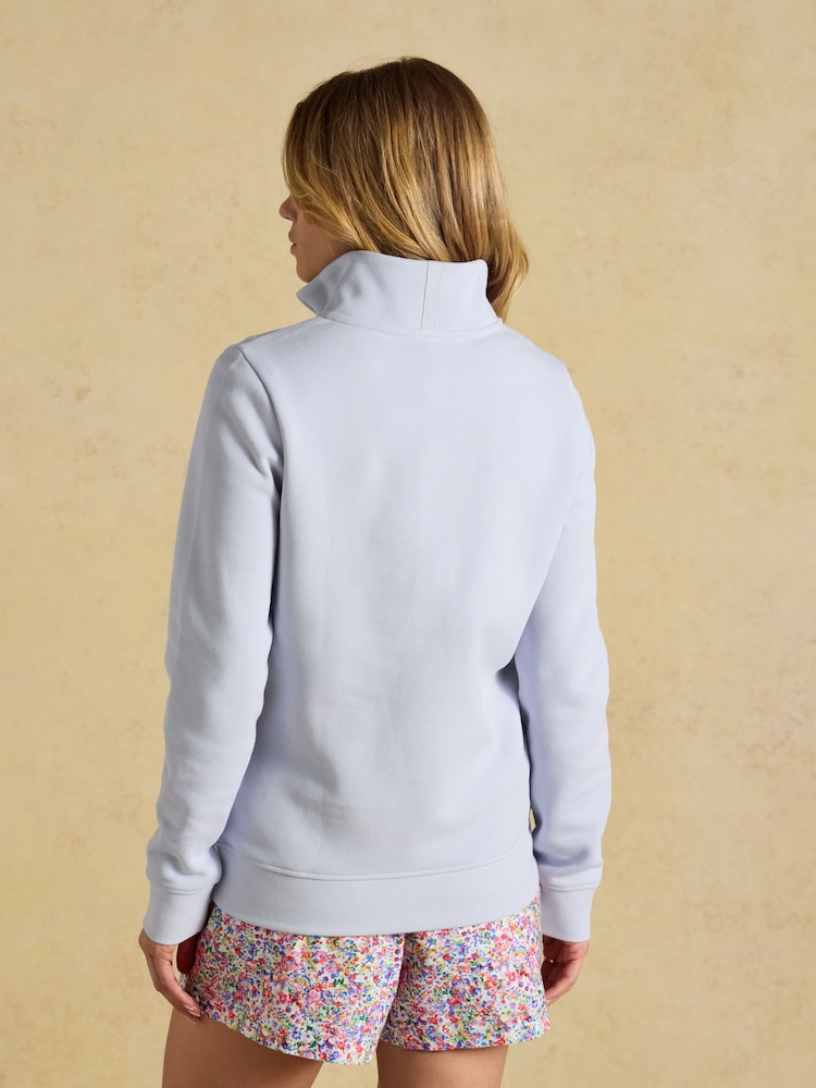 Joules Blue Quarter Zip Funnel Neck Sweatshirt - Image 2 of 8 Joules Blue Quarter Zip Funnel Neck Sweatshirt - Image 2 of 8