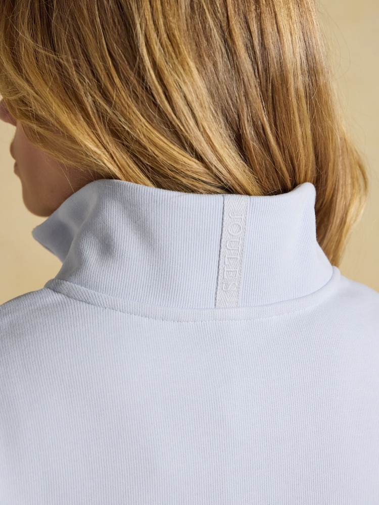 Joules Blue Quarter Zip Funnel Neck Sweatshirt - Image 7 of 7