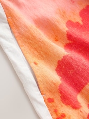 Kew Collection Red/Orange Palm Print Square Neck Cami Midi Dress - Image 8 of 8