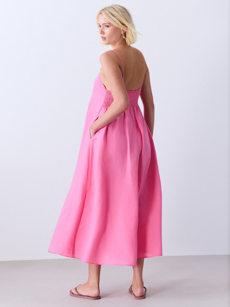 Bright Pink Square Neck Cami Maxi Dress - Image 2 of 7
