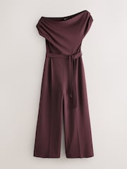 Chocolate Brown Ruched Occasion Jumpsuit - Image 6 of 8
