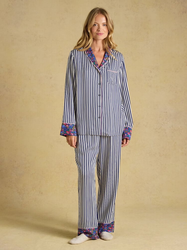 Marinen/Vit rand - Alma Woven Pyjama Set - Bild 1 av 7