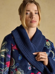 Joules Navy Fleece Dressing Gown - Image 4 of 8
