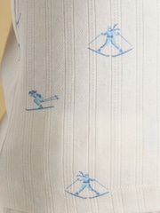 Cream Skiers - طقم بيجامة قطن مطبوعة بنسيج مخرّم بأكمام طويلة من Joules - صورة 9 من 12