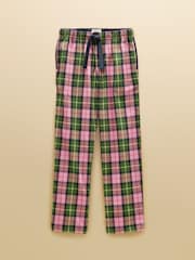 Pink and Green Check - Joules austās, birstētās kokvilnas pidžamas apakšdaļas - Attēls 8 no 8