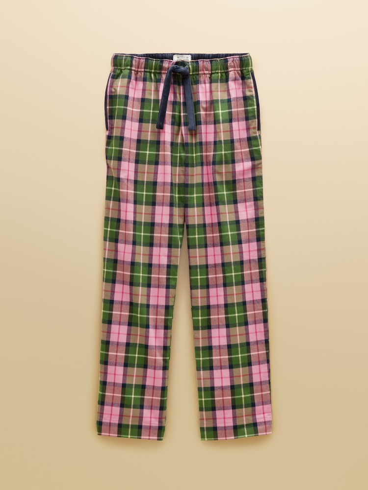 Pink and Green Check - Joules austās, birstētās kokvilnas pidžamas apakšdaļas - Attēls 8 no 8
