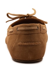 Off The Hook Tan Lea Suede Leather Round Toe Boat Shoes - Image 4 of 6