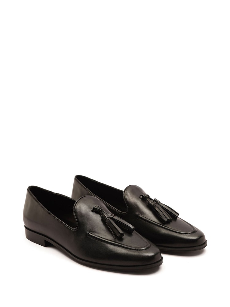 Off The Hook Black Moselle Leather Tassel Loafers - Image 1 of 6 Off The Hook Black Moselle Leather Tassel Loafers - Image 1 of 6