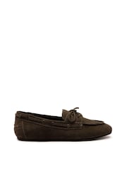 Off The Hook Brown Lea Suede Leather Round Toe Boat Shoes - Image 2 of 6
