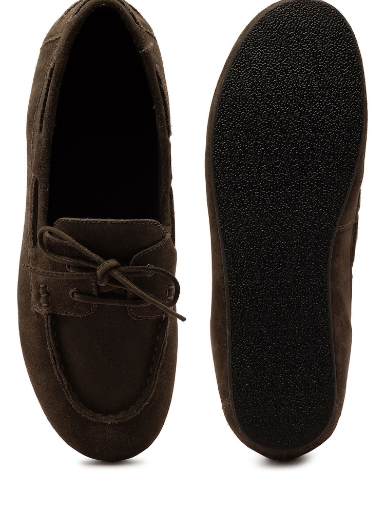 Off The Hook Brown Lea Suede Leather Round Toe Boat Shoes - Image 6 of 6 Off The Hook Brown Lea Suede Leather Round Toe Boat Shoes - Image 6 of 6