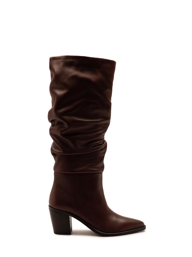 חום - Off The Hook מגפיים באורך הברך בגזרה רפויה, דגם Muswell - תמונה 1 מתוך 6