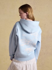 Joules Blue Beach Graphic Unisex Oversized Hoodie - Image 4 of 10