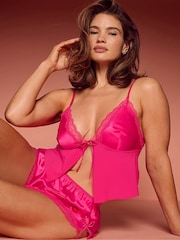 Victoria's Secret Enchanted Pink Tie Front Cami Set - Image 3 of 3