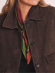 JD Williams Brown Premium Suede Trucker Jacket - Image 5 of 5
