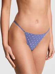 Victoria's Secret PINK Dusty Blue Dog Print G-String No Show Knickers - Image 1 of 2
