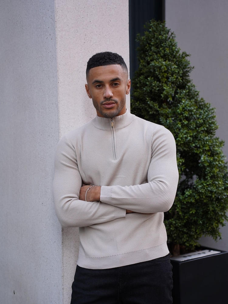 CAPO Natural Twist Cotton 1/4 Zip Jumper - Image 1 of 4