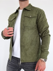 Verde - CAPO Faux Suede Jacket - Imagem 4 de 6
