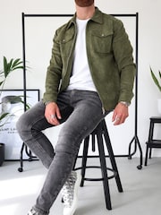 Verde - CAPO Faux Suede Jacket - Imagem 6 de 6
