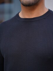 CAPO Black Cable Knit Jumper - Image 1 of 6