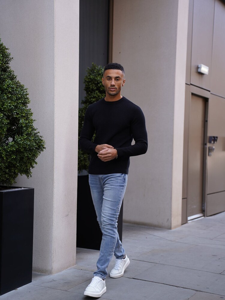 CAPO Black Cable Knit Jumper - Image 6 of 6