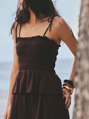 Chocolate Brown Jersey Ballon Leg Jumpsuit - Image 6 of 9