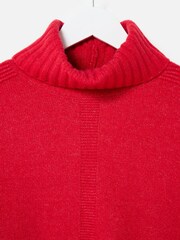 Oliver Bonas Red Roll Neck Knitted Jumper - Image 5 of 8
