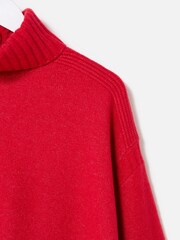Oliver Bonas Red Roll Neck Knitted Jumper - Image 6 of 8
