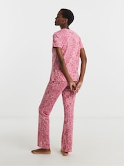 JD Williams Pink 2 Pack Short Sleeve Pyjama Set - Image 3 of 4