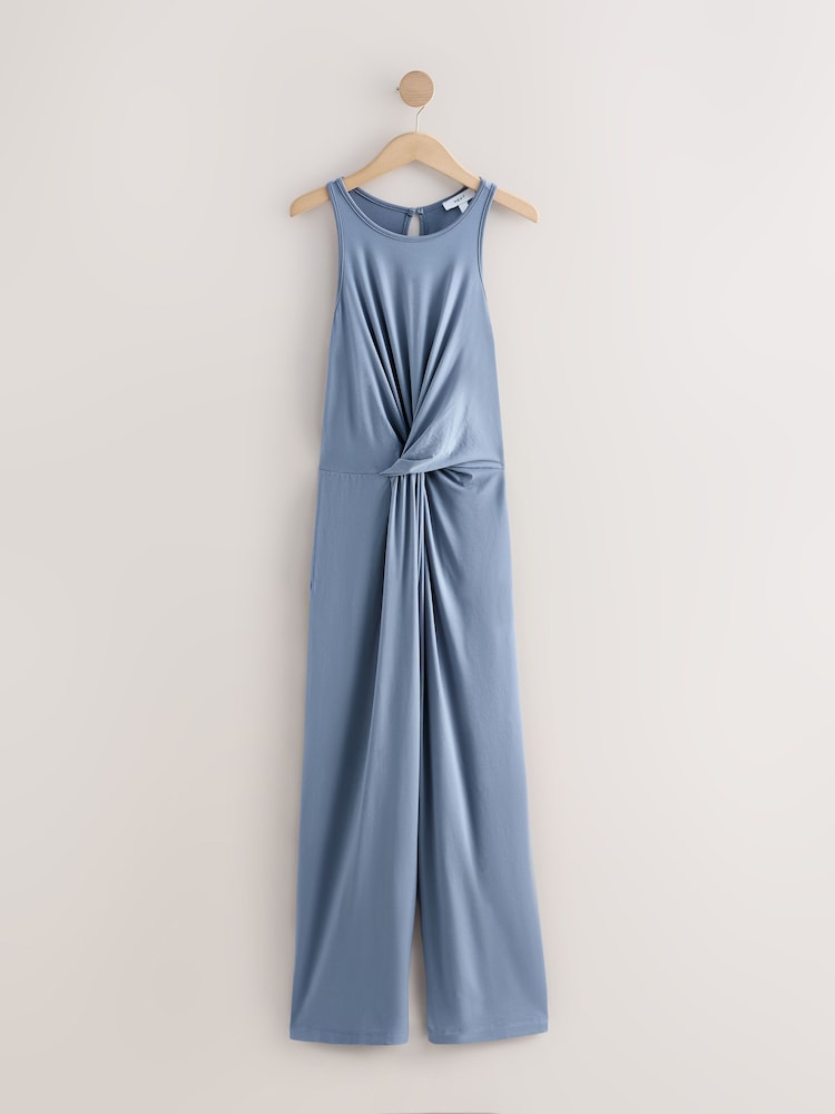 Blauw/marine - Twist Waist Jersey Jumpsuit - Afbeelding 1 van 3 Blauw/marine - Twist Waist Jersey Jumpsuit - Afbeelding 1 van 3