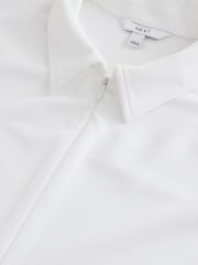 Ecru Short Sleeved Polo Zip Top - Image 7 of 8
