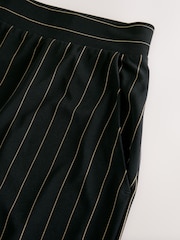 Black Pinstripe Waisted Wide Leg Trousers - Image 7 of 8