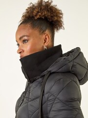 Roman Black Diamond Quilt Padded Coat - Image 1 of 6