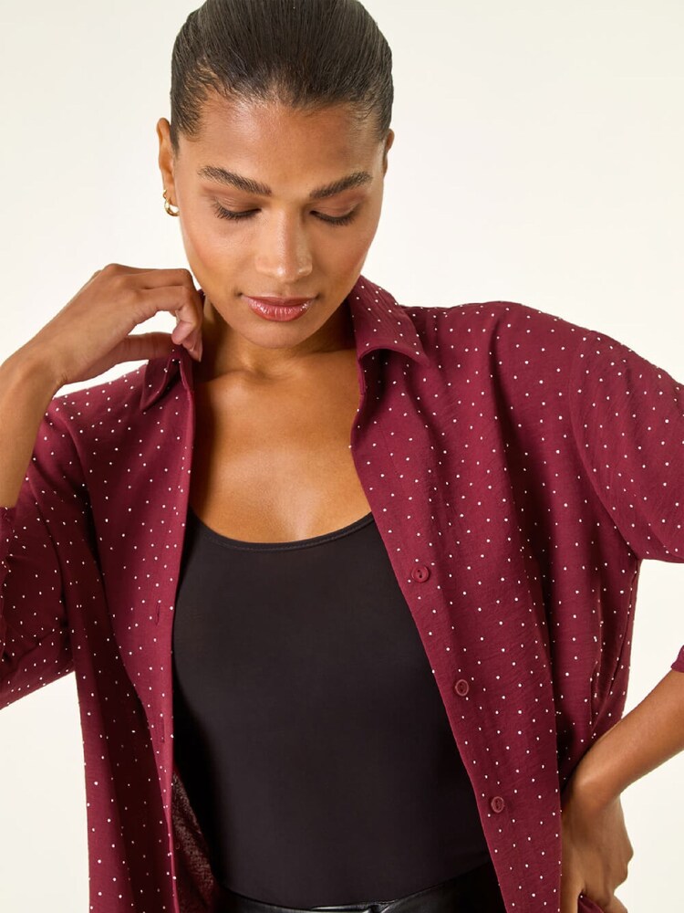 Roman Red Hotfix Button Through Shirt - Image 5 of 5 Roman Red Hotfix Button Through Shirt - Image 5 of 5
