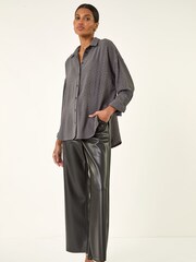 Roman Grey Hotfix Collared Longline Shirt - Image 2 of 5