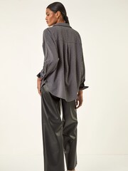 Roman Grey Hotfix Collared Longline Shirt - Image 3 of 5