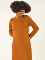 Roman Orange Side Button Detail Swing Dress - Image 1 of 5
