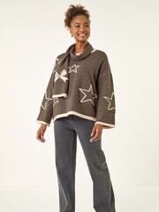 Roman Grey Star Scarf Knitted Jumper Set - Image 2 of 6