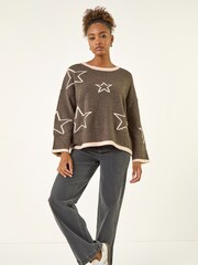 Roman Grey Star Scarf Knitted Jumper Set - Image 6 of 6
