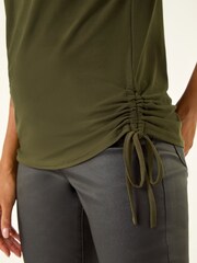 Roman Green Sequin Pocket Side Ruched T-Shirt - Image 5 of 5
