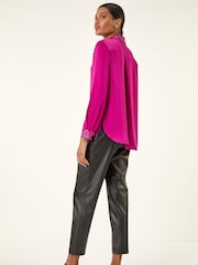 Rosa - Roman Sequin Collar and Cuff Shirt - Imagen 4 de 5