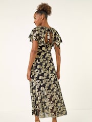 Roman Burnout Floral Frill Midi Dress - Slika 3 iz 5