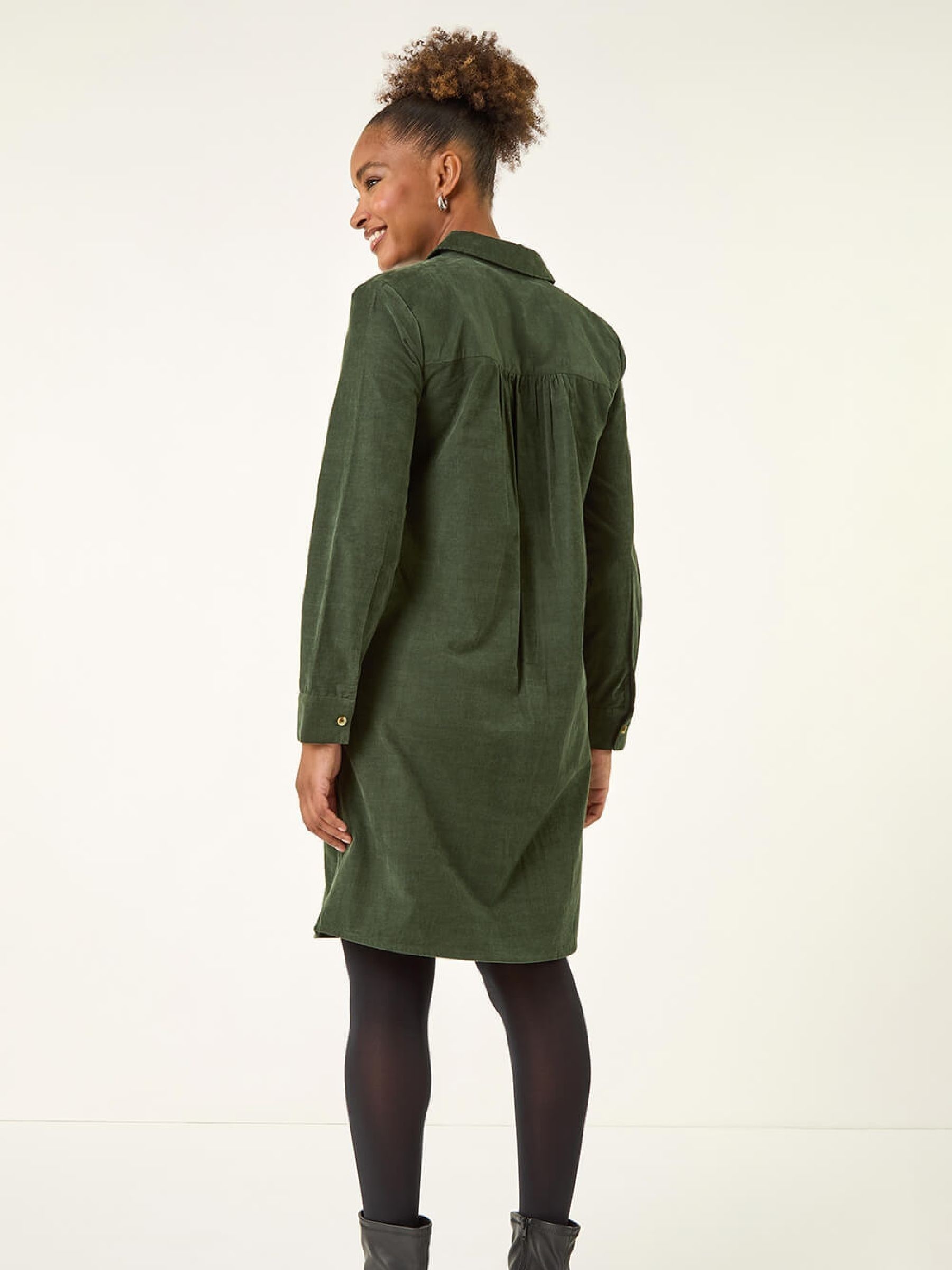 Buy Roman Green Corduroy Tunic Shirt Dress from Next Canada