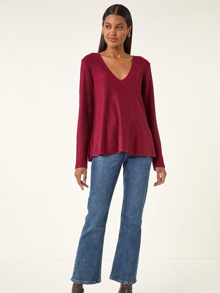 Roman Red Tie Back Knit Jumper - Image 2 of 5 Roman Red Tie Back Knit Jumper - Image 2 of 5