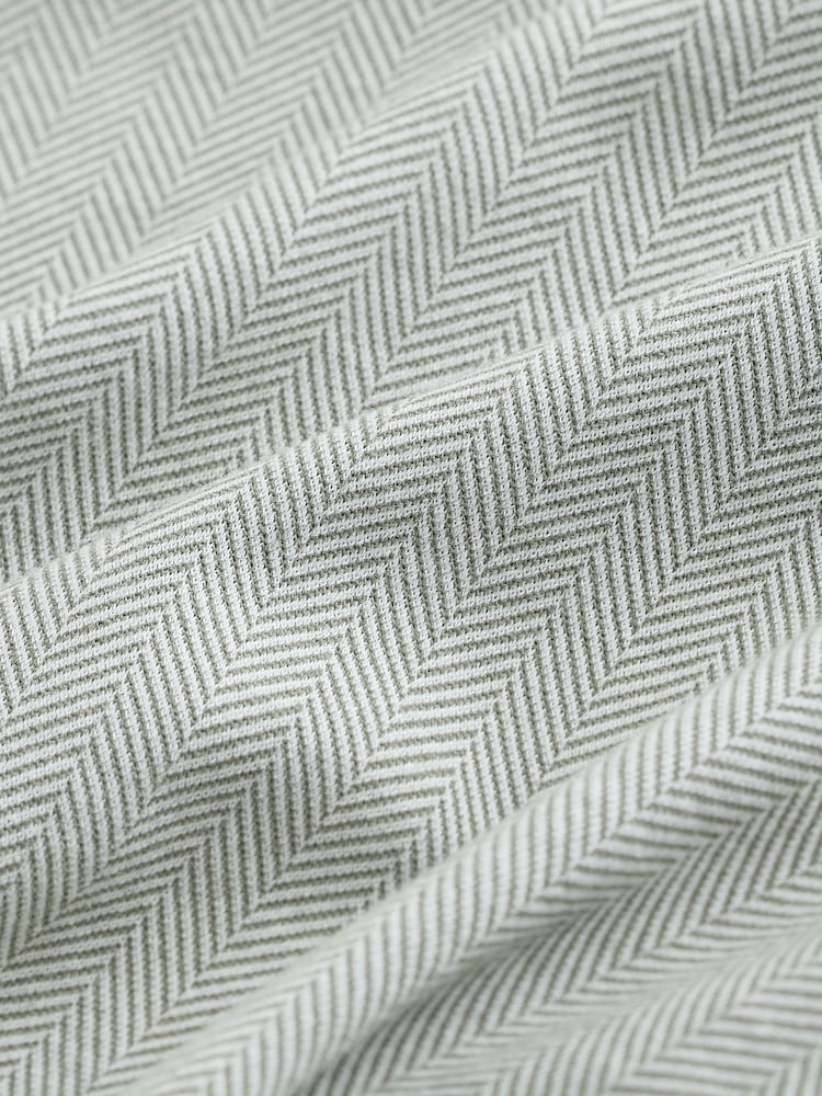 Sage Green Regular Fit Heritage Herringbone T-Shirt - Image 2 of 8